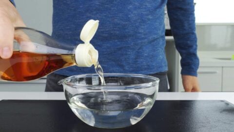 Making tezu for keeping sushi rice from sticking to fingers.