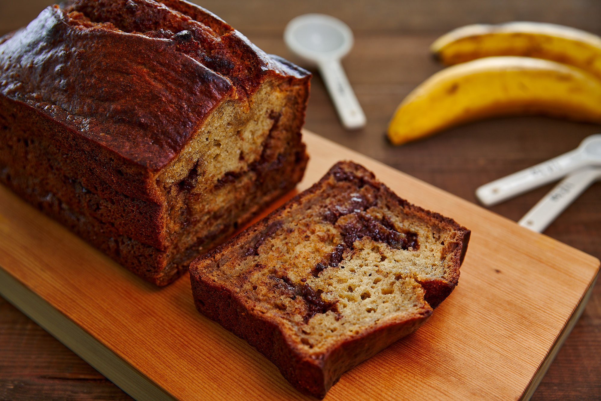 Moist, tender and buttery this banana bread is loaded with chunks of chocolate.