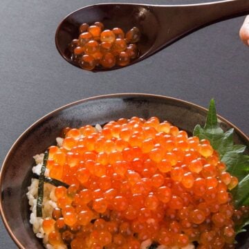 Ikura topping on rice.