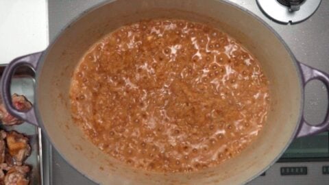Minced onions steamed before they are caramelized.