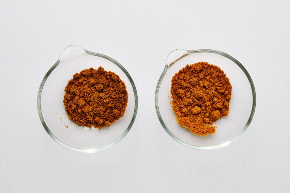 Two different types of curry powder. Gaban on the left and S&B on the right.