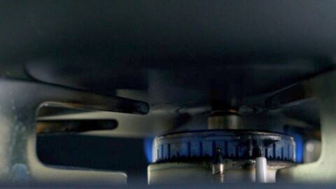 Low heat on a gas stove.