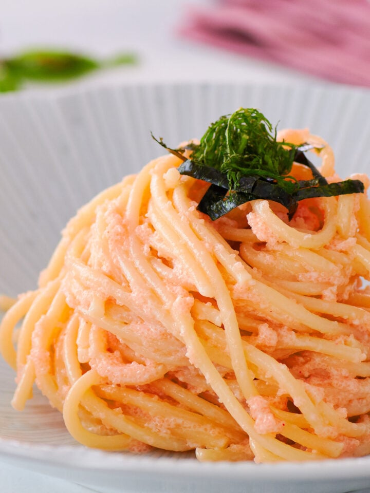 With spaghetti and spicy cod roe in a creamy sauce, this Mentaiko Pasta is a classic Japanese-Italian mashup that's as easy to make as it is delicous.