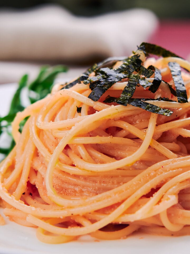 Japanese-style pasta is a thing, and this mentaiko pasta (spicy cod roe) is an easy delicious fix that comes together in about 10 minutes.
