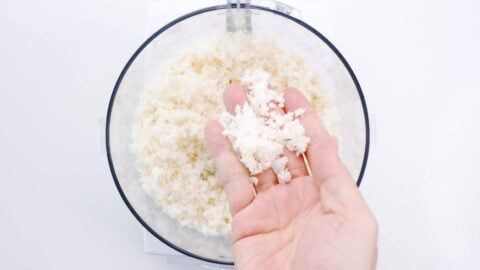 Making Panko bread crumbs in a food processor.