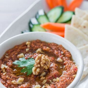 Muhammara ready to serve.